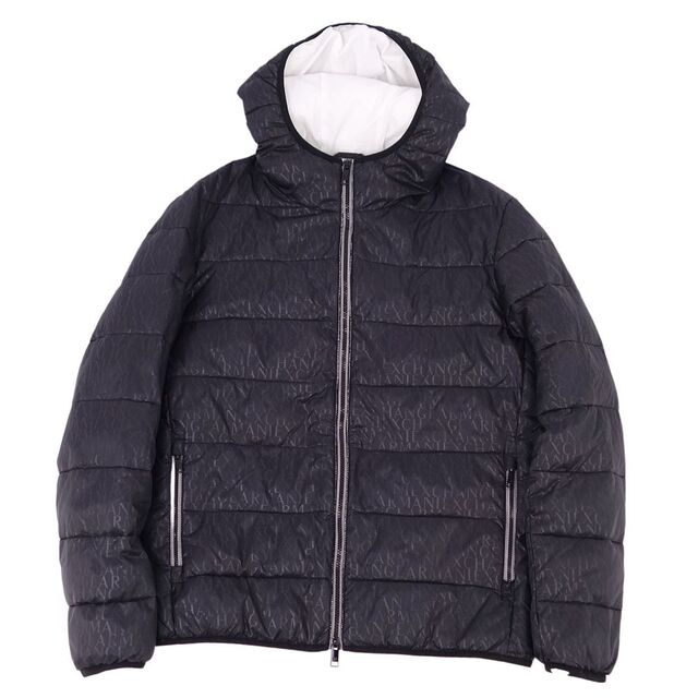 美品 アルマーニ エクスチェンジ ARMANI EXCHANGE ジャケット 中綿入り 総柄 ジップアップ アウター メンズ XL ブラック | フリマアプリ ラクマ