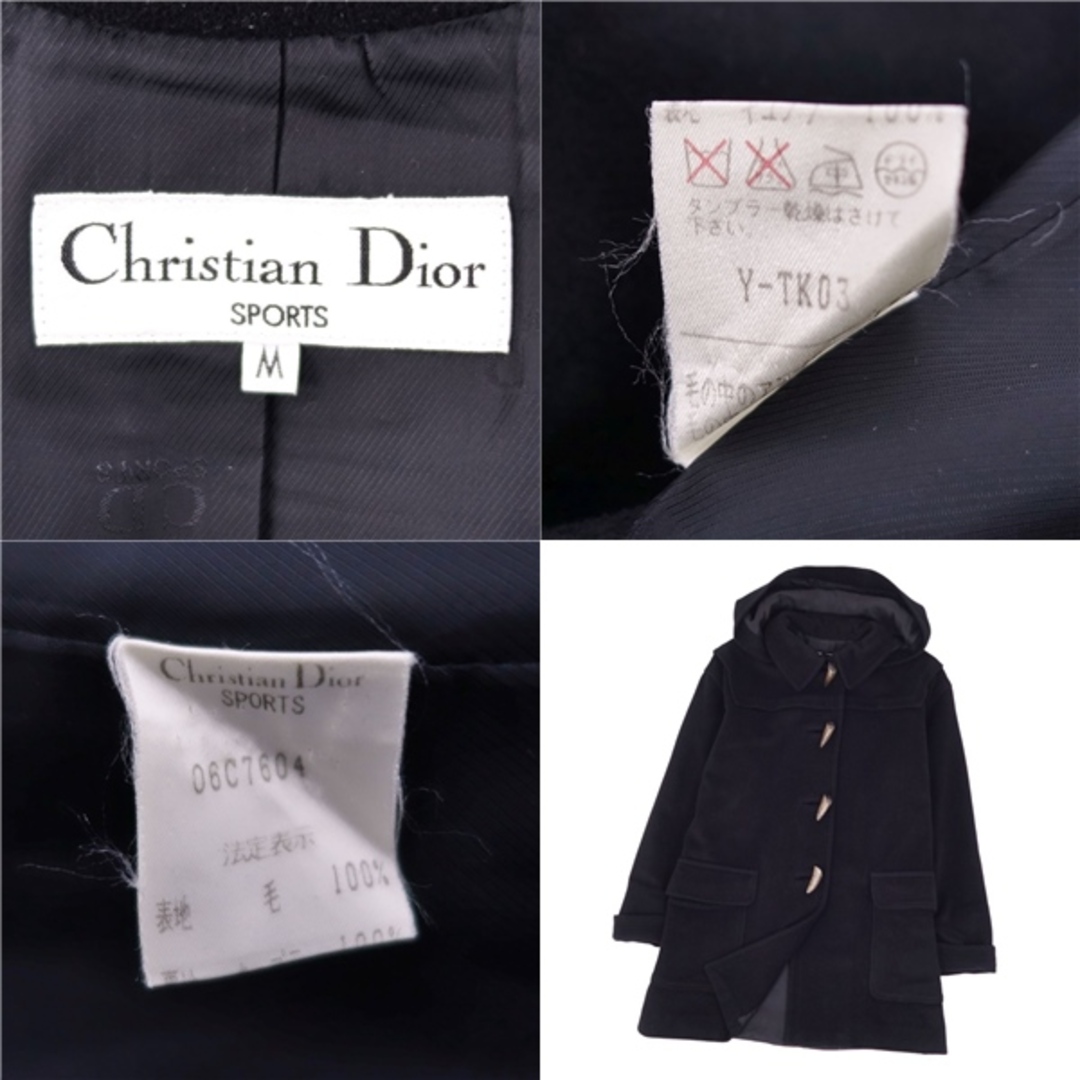 Christian Dior(クリスチャンディオール)の美品 Vintage クリスチャンディオール Christian Dior SPORTS コート 2way ダッフルコート フーディー トグルボタン ウール アウター レディース M ブラック レディースのジャケット/アウター(その他)の商品写真