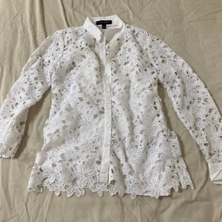 バナナリパブリック(Banana Republic)の【美品】バナナリパブリック　レースブラウス(シャツ/ブラウス(長袖/七分))