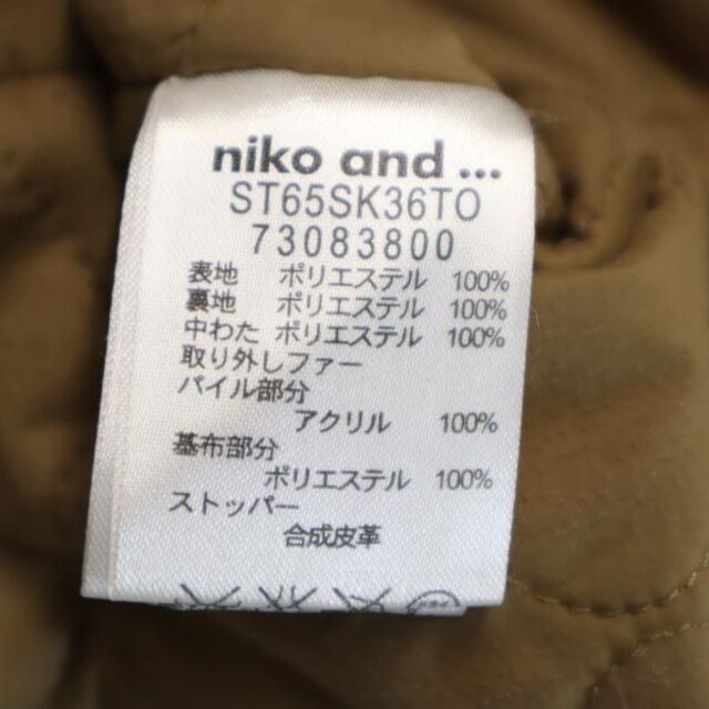 niko and...(ニコアンド)のニコアンド 裏キルティング モッズコート 3 カーキ niko and... フード レディース 【中古】  【221203】 レディースのジャケット/アウター(ロングコート)の商品写真