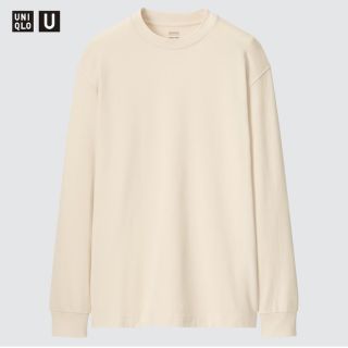 ユニクロ(UNIQLO)の新品ユニクロユー　ヒートテックコットンクルーネックT 長袖　ナチュラルS(Tシャツ/カットソー(七分/長袖))