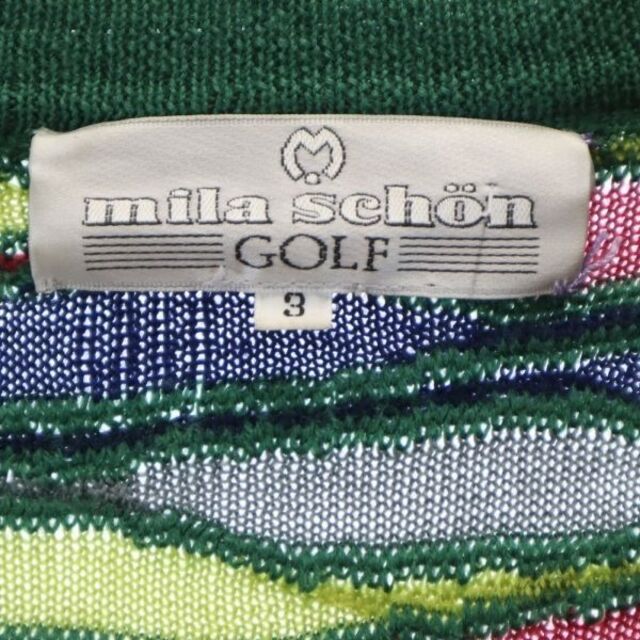 ミラショーン ゴルフ 3D 立体ニット 総柄 長袖 ニット 3 緑系 Mila Schon GOLF 日本製 ウール メンズ  【R221207】 7