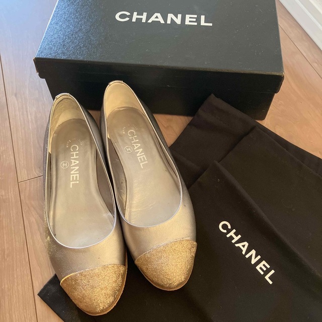 正規品♡シャネル♡CHANEL♡パンプス♡フラット♡36♡23㎝♡ダークネイビー