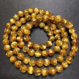 ⭐︎【天然】タイチンルチルクオーツ ブレスレット 6mm$-