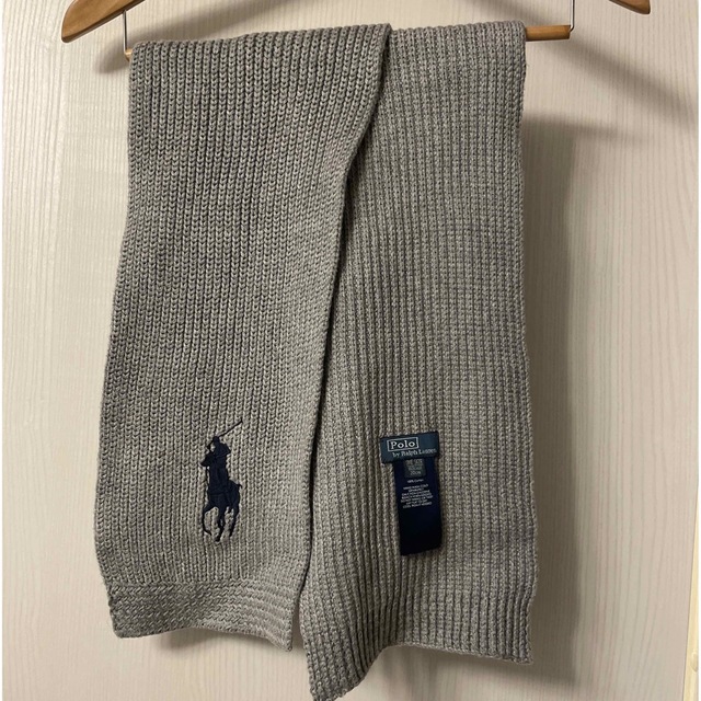 POLO RALPH LAUREN(ポロラルフローレン)のラルフローレン  マフラー　グレー キッズ/ベビー/マタニティのこども用ファッション小物(マフラー/ストール)の商品写真