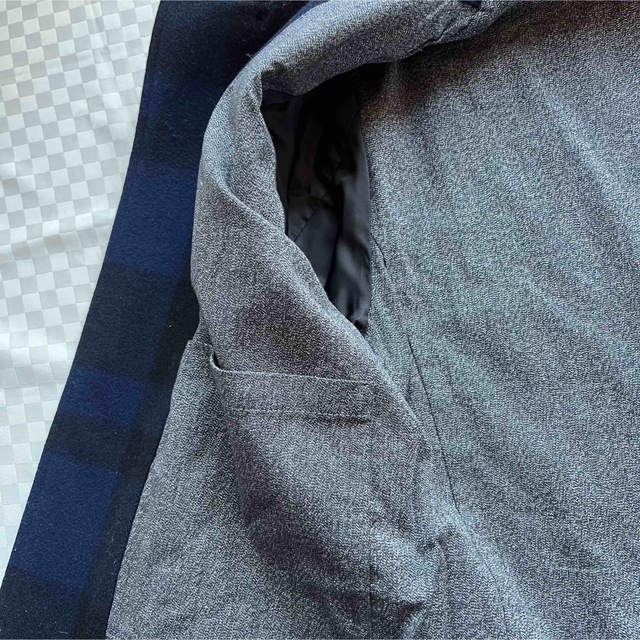 WORKERS ワーカーズ k&th プリズナーコート 紺×黒 Sサイズ 美中古 メンズのジャケット/アウター(ピーコート)の商品写真