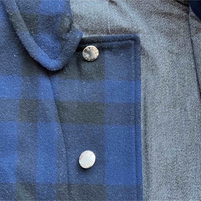 WORKERS ワーカーズ k&th プリズナーコート 紺×黒 Sサイズ 美中古 メンズのジャケット/アウター(ピーコート)の商品写真
