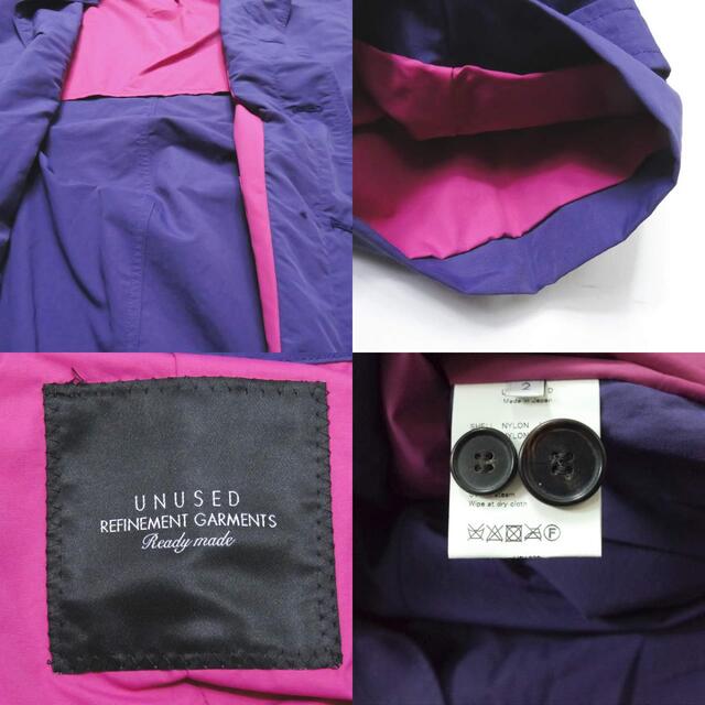 UNUSED(アンユーズド)のUNUSED アンユーズド 19AW 日本製 NYLON COAT ナイロンステンカラーコート US1670 2 パープル バルカラー アウター【中古】【UNUSED】 メンズのジャケット/アウター(ステンカラーコート)の商品写真