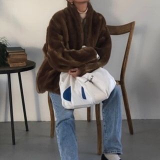 6 roku FAKE MINK FUR COAT ロク ファーコート36