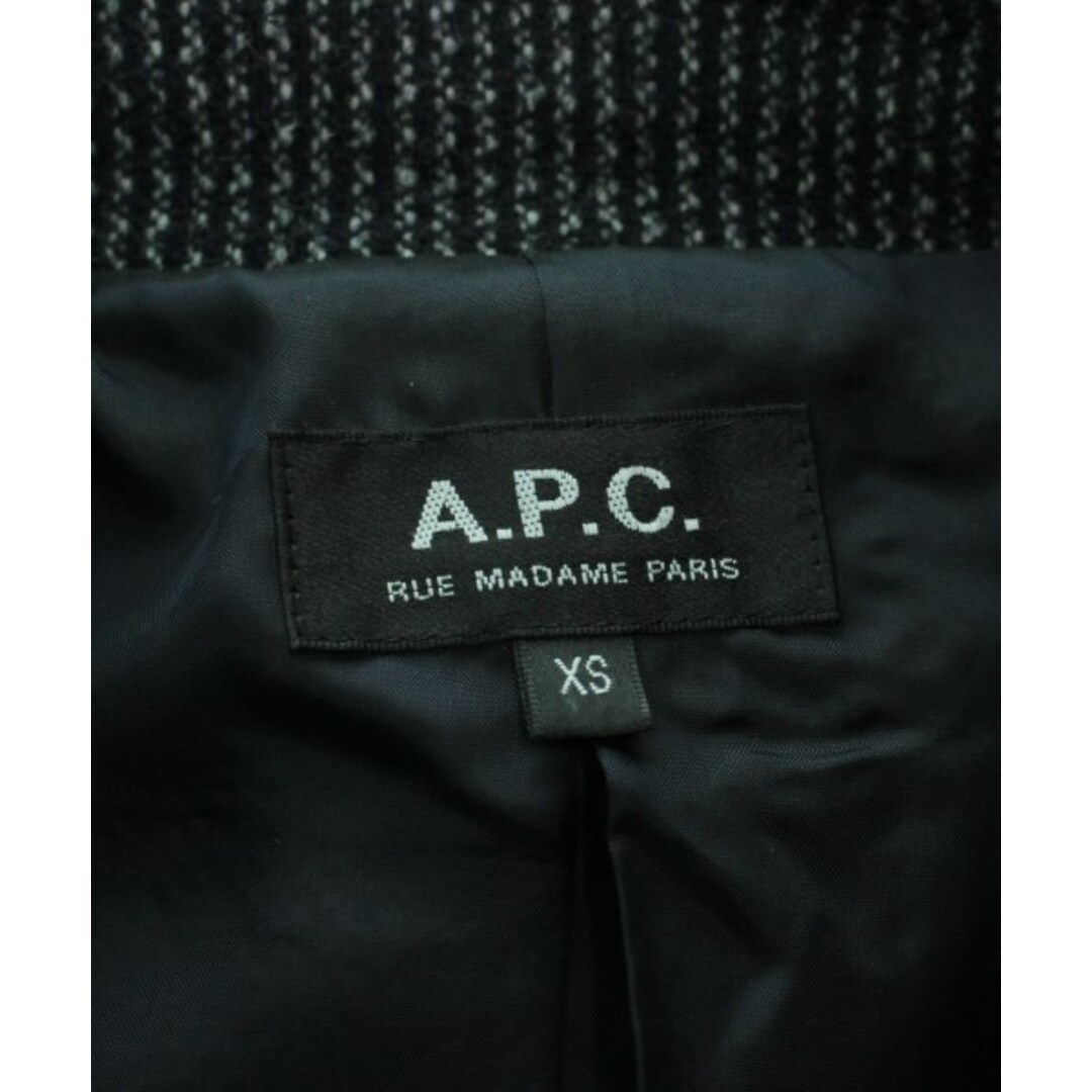 A.P.C. アーペーセー ステンカラーコート XS 濃紺x白(ストライプ)