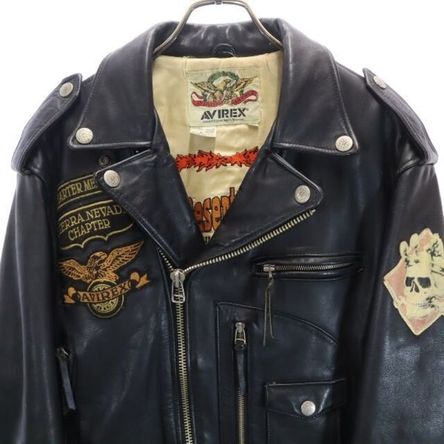 アヴィレックス ダブルライダース レザージャケット M 黒 AVIREX メンズ 【中古】 【R221209】