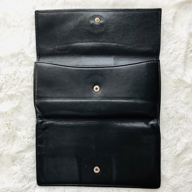 BVLGARI】ブルガリ メンズ 長財布 二つ折り ロゴ 黒 ブラック カード