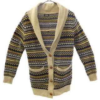 美品 ジャーナルスタンダード カーディガン ショールカラー コンチョボタン 青