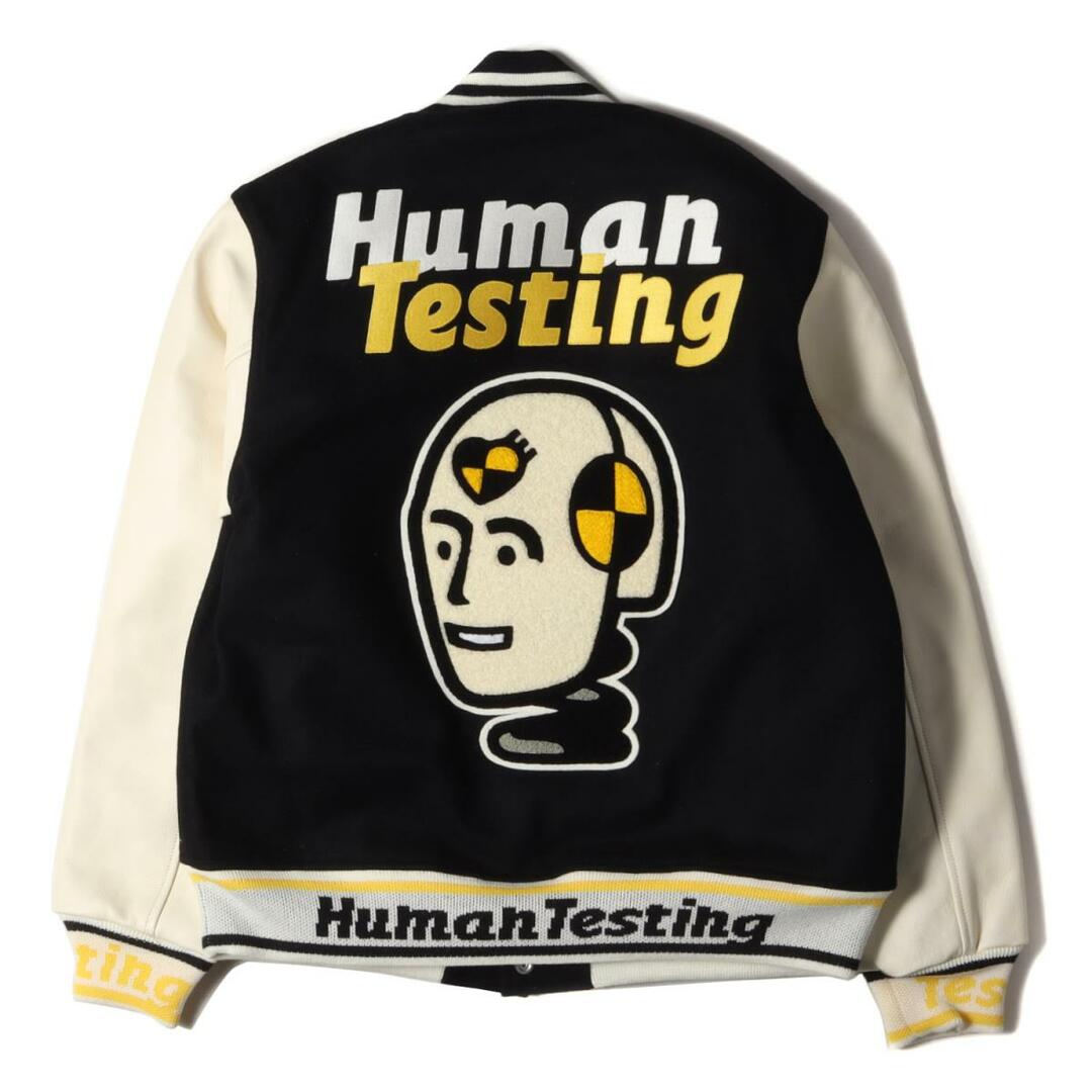 HUMAN MADE ヒューマンメイド ジャケット 22SS ×A$AP Rocky HUMAN TESTING レザー メルトン スタジャン VARSITY JACKET ブラック M ブランド アウター 【メンズ】【R023】