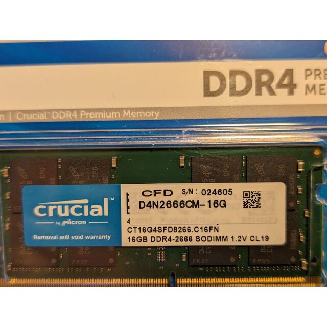 値下げ CFD Crucial DDR4-2666 16GB SODIMM