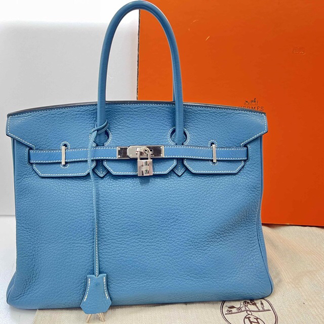 【美品】HERMES エルメス バーキン35 トリヨン ブルージーン