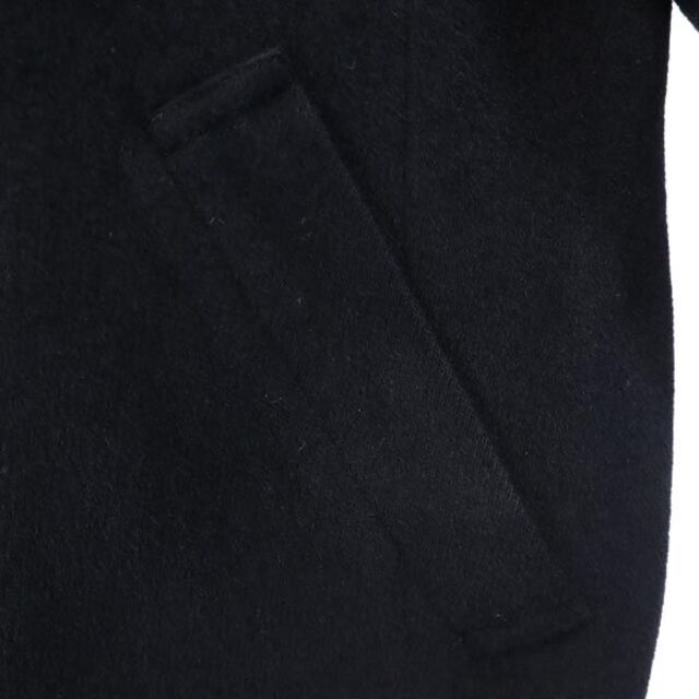 ランバン アンゴラブレンド スタンドカラー コート 185cm ブラック LANVIN メンズ   【221212】