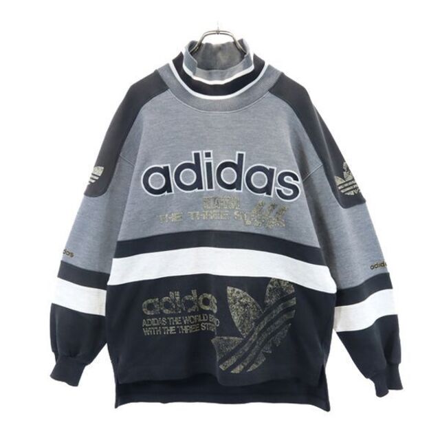 アディダス 80s AA4312 デサント製 トレフォイルロゴ スウェット トレーナー M-L グレー系 adidas 日本製 メンズ   【R221210】