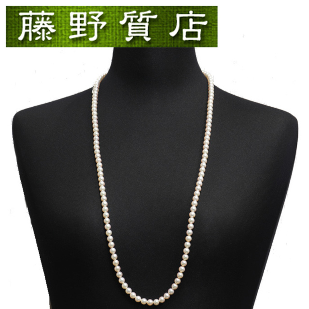 （美品）ミキモト MIKIMOTO パール ネックレス ロング 1連 2連 Y字 チョーカー K18 WG × パール 約6mm-6.5mm未満  8578 | フリマアプリ ラクマ