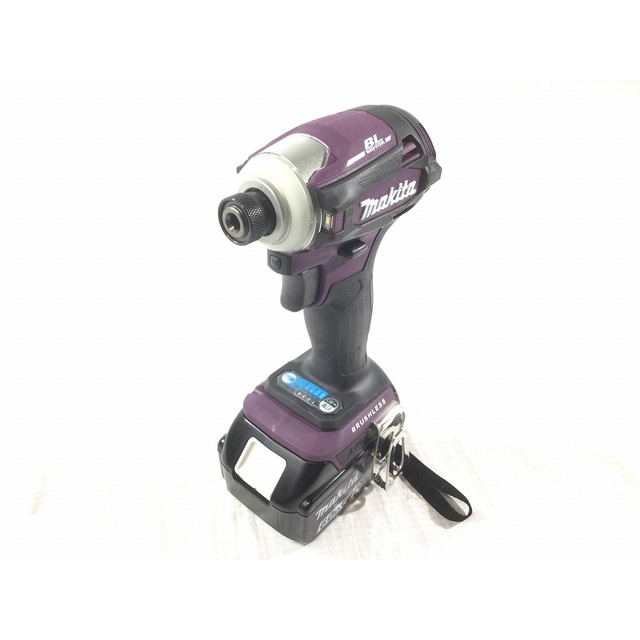 Makita(マキタ)の☆ケースキズ有り未使用品☆makita マキタ 18V 充電式インパクトドライバ TD172DGXAP 紫 バッテリー2個(18V 6.0Ah) 充電器?ケース付 63860 自動車/バイクのバイク(工具)の商品写真