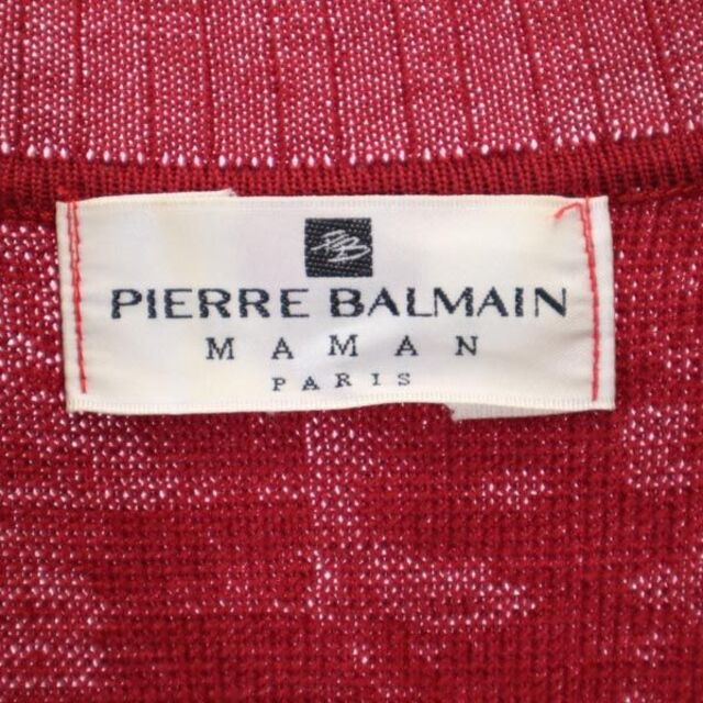 ピエールバルマン ママン 日本製 ウール100％ 長袖 ニット ワンピース フリー レッド系 PIERRE BALMAIN MAMAN ロゴ刺繍  レディース 【中古】 【221209】