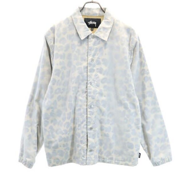 ステューシー 総柄 ナイロンジャケット M グレー STUSSY メンズ