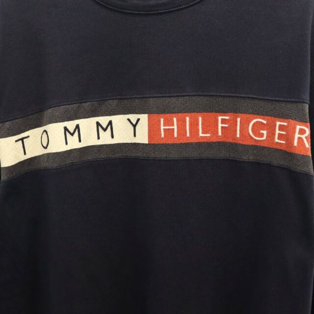 【新品】トミーヒルフィガー　濃紺　L ロゴ　モノグラム　刺繍　Tシャツ　ネイビー