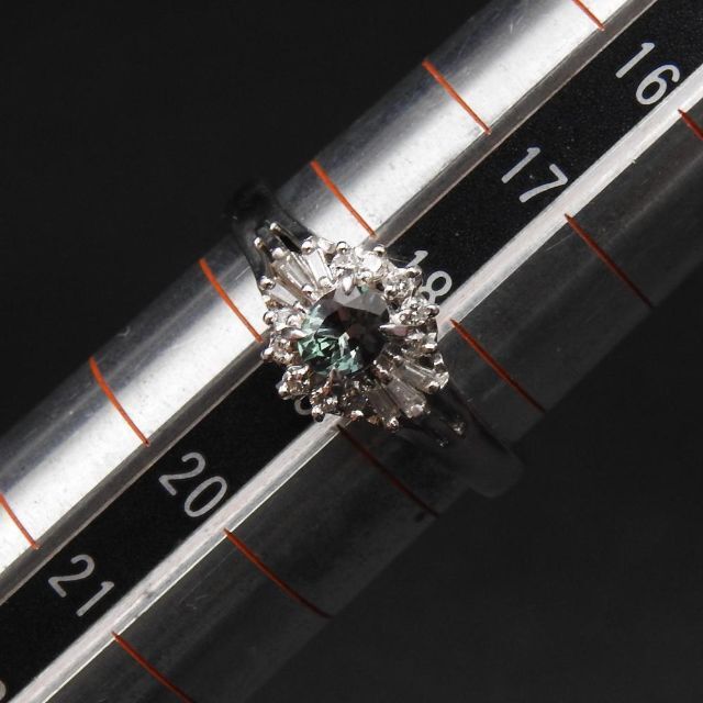 クレサンベール リング Pt900 合成アレキ0.4ct D0.25ct レディースのアクセサリー(リング(指輪))の商品写真