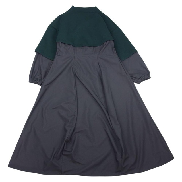 ナゴンスタンス nagonstans 22AW 470FA483-0790 combination dress コンビネーション ドレス ワンピース グリーン系 チャコール系 M【極上美品】【中古】