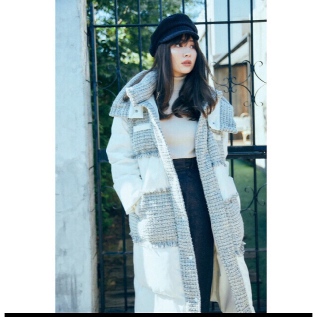 herlipto Tweed Shell Down Long Coat M