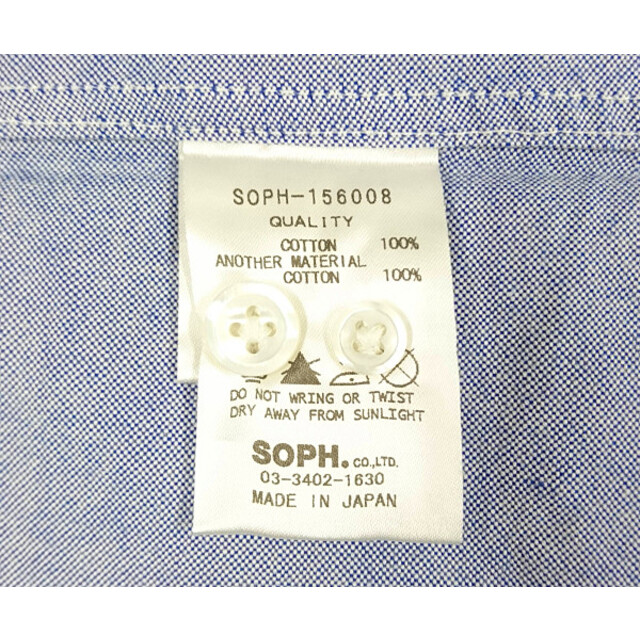 SOPHNET. ソフネット 15AW 切り替えし BDシャツ 長袖シャツ
 コットン ブルー L 正規品 / B3079