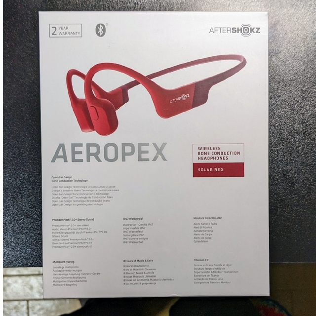 Shokz（Aftershokz）AEROPEX SOLAR RED 新品未開封 スマホ/家電/カメラのオーディオ機器(ヘッドフォン/イヤフォン)の商品写真