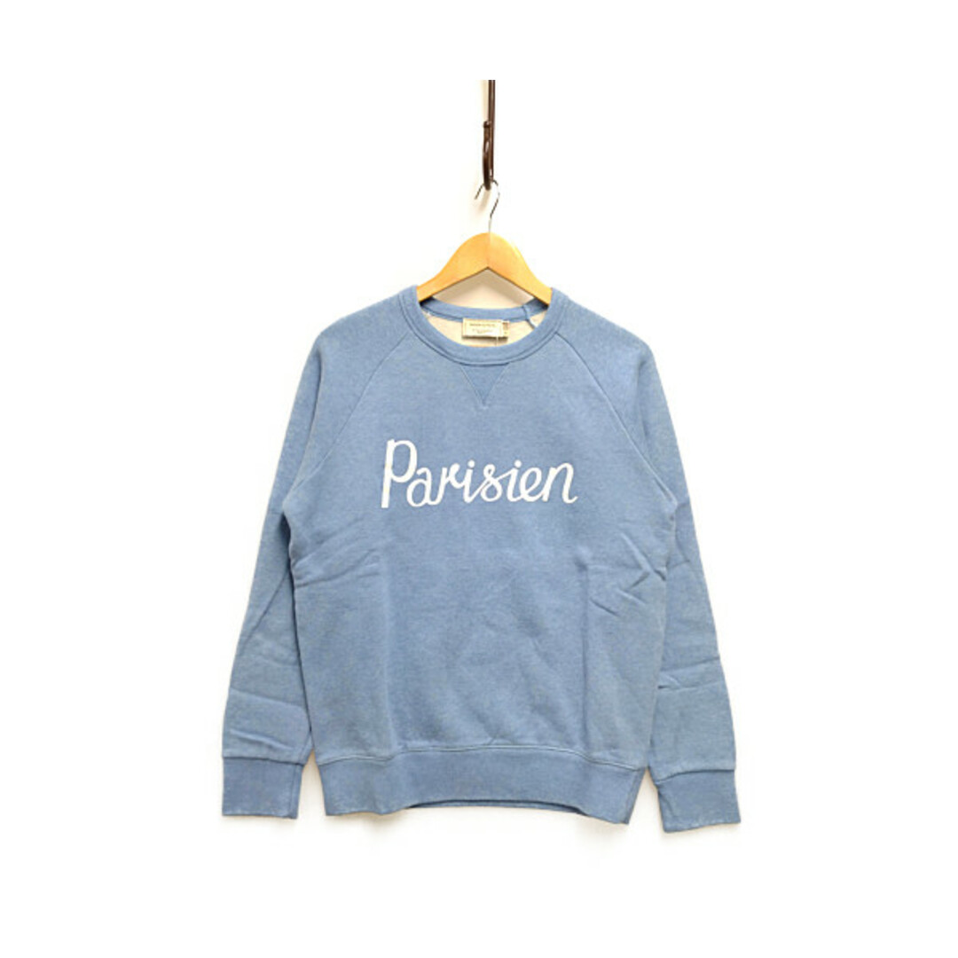 MAISON KITSUNE メゾンキツネ Parisien パリジャン ロゴ スウェット コットン ライトインディゴ系 M 正規品 / B3082