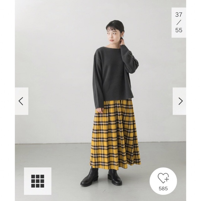 新品タグ付◉ オーガニックチェックタックスカート DOORS かぐれ