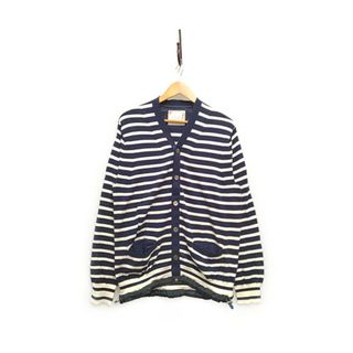 サカイ(sacai)のSACAI サカイ 品番 18-01642M ボーダー ニット カーディガン コットン ネイビー ホワイト サイズ3 正規品 / B3091(カーディガン)