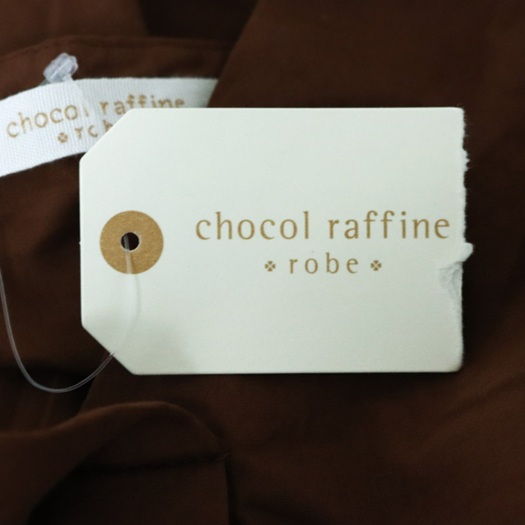 ショコラフィネローブ 半袖Tシャツ 無地 7分袖 ゆったり ワイド レディース Fサイズ ブラウン chocol raffine robe