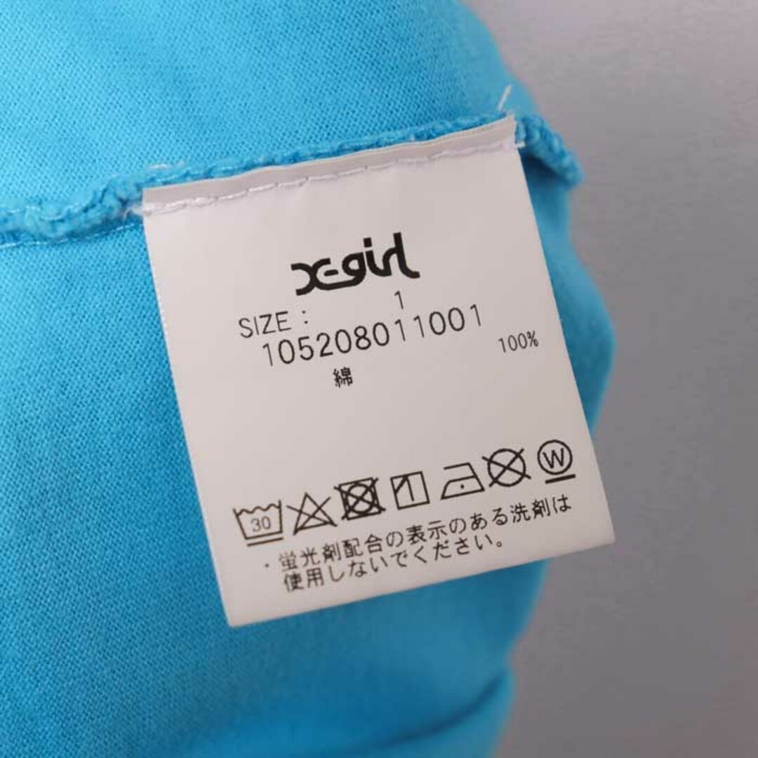 X-girl(エックスガール)のエックスガール 半袖Ｔシャツ 半袖TEE ビッグロゴ プリント クルーネック レディース 1サイズ ブルー X-girl レディースのトップス(Tシャツ(半袖/袖なし))の商品写真