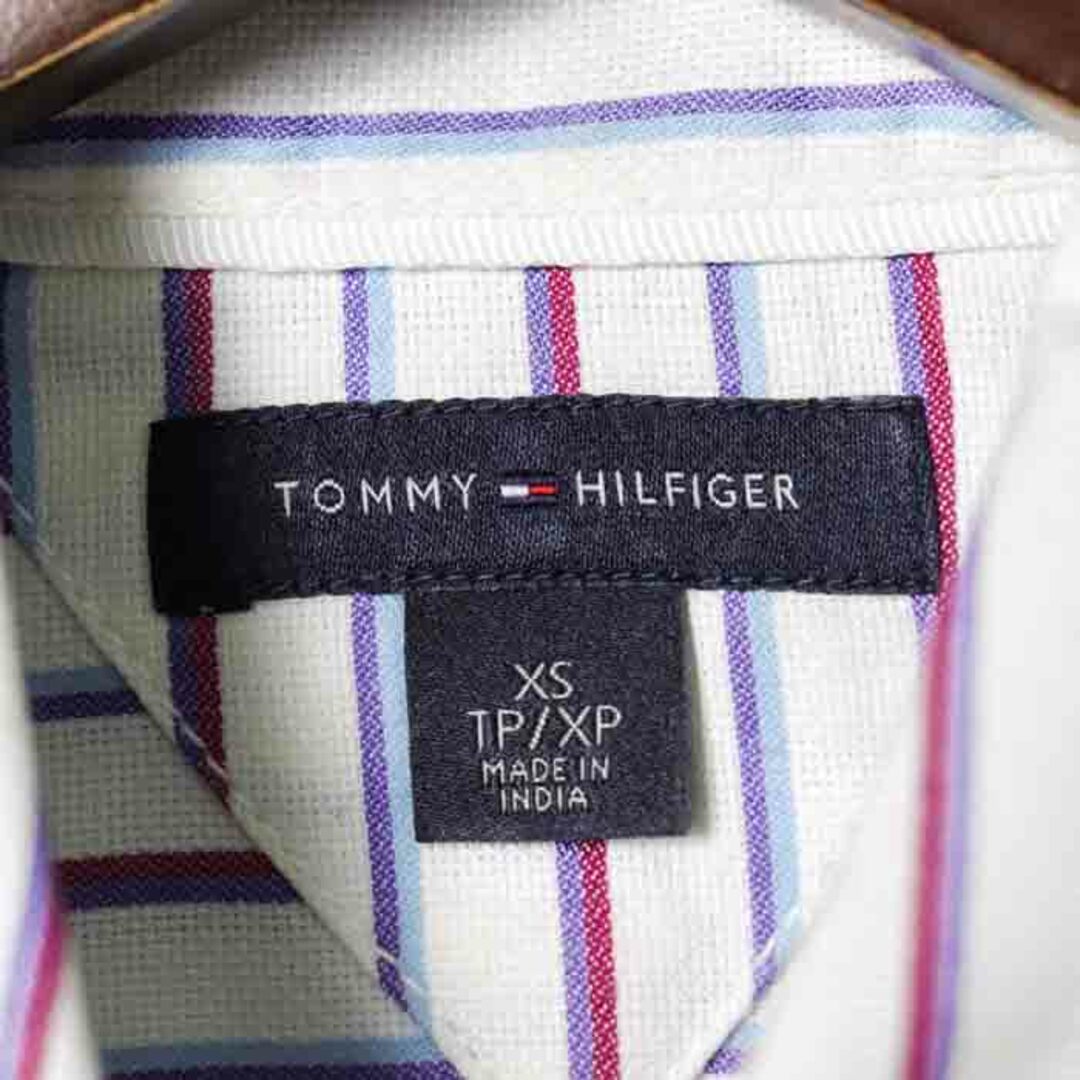 TOMMY HILFIGER(トミーヒルフィガー)のトミーヒルフィガー 長袖シャツ 長袖シャツ ストライプ 縦ボーダー レディース XSサイズ ホワイト TOMMY HILFIGER レディースのトップス(シャツ/ブラウス(長袖/七分))の商品写真