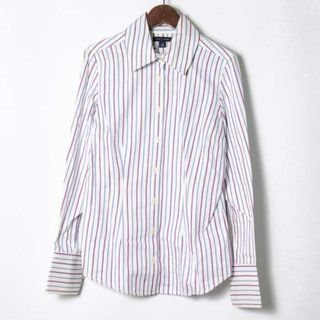 トミーヒルフィガー(TOMMY HILFIGER)のトミーヒルフィガー 長袖シャツ 長袖シャツ ストライプ 縦ボーダー レディース XSサイズ ホワイト TOMMY HILFIGER(シャツ/ブラウス(長袖/七分))