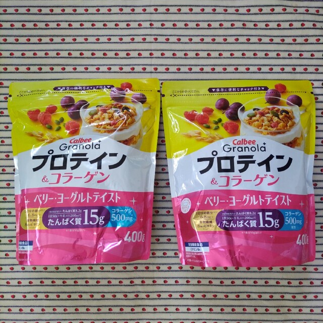 カルビー グラノーラ プロテイン&コラーゲン ベリー・ヨーグルトテイスト 食品/飲料/酒の健康食品(その他)の商品写真