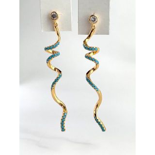【新品】Blink by Kapal-lautトルネードターコイズゴールドピアス(ピアス)