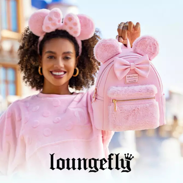 新品未使用 日本未入荷 loungefly バックパック ピンクファー