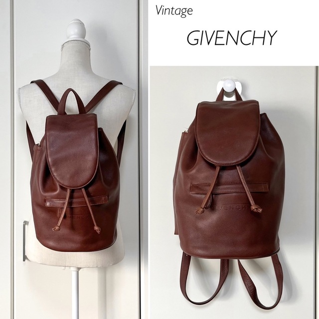 リュック/バックパック【Vintage】日本製★GIVENCHY 本革リュック