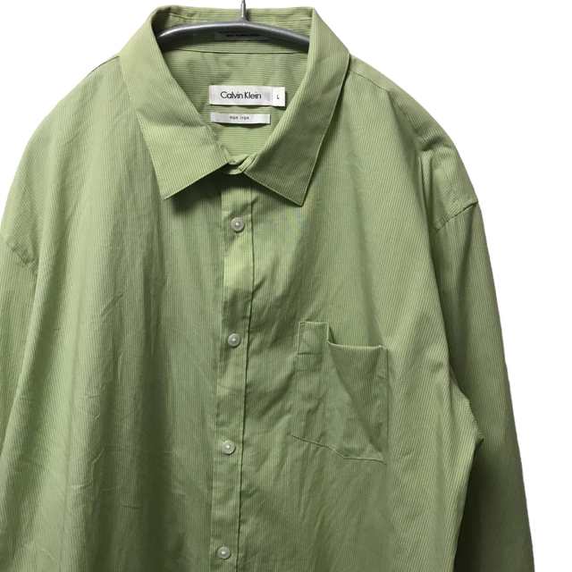 Calvin Klein(カルバンクライン)の【希少】カルバンクライン CK 長袖シャツ L 緑 ヴィンテージ メンズのトップス(シャツ)の商品写真