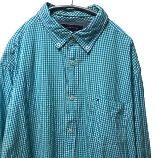 トミーヒルフィガー(TOMMY HILFIGER)の【希少】トミーヒルフィガー TOMMY ギンガムチェック 長袖シャツ XL 古着(シャツ)