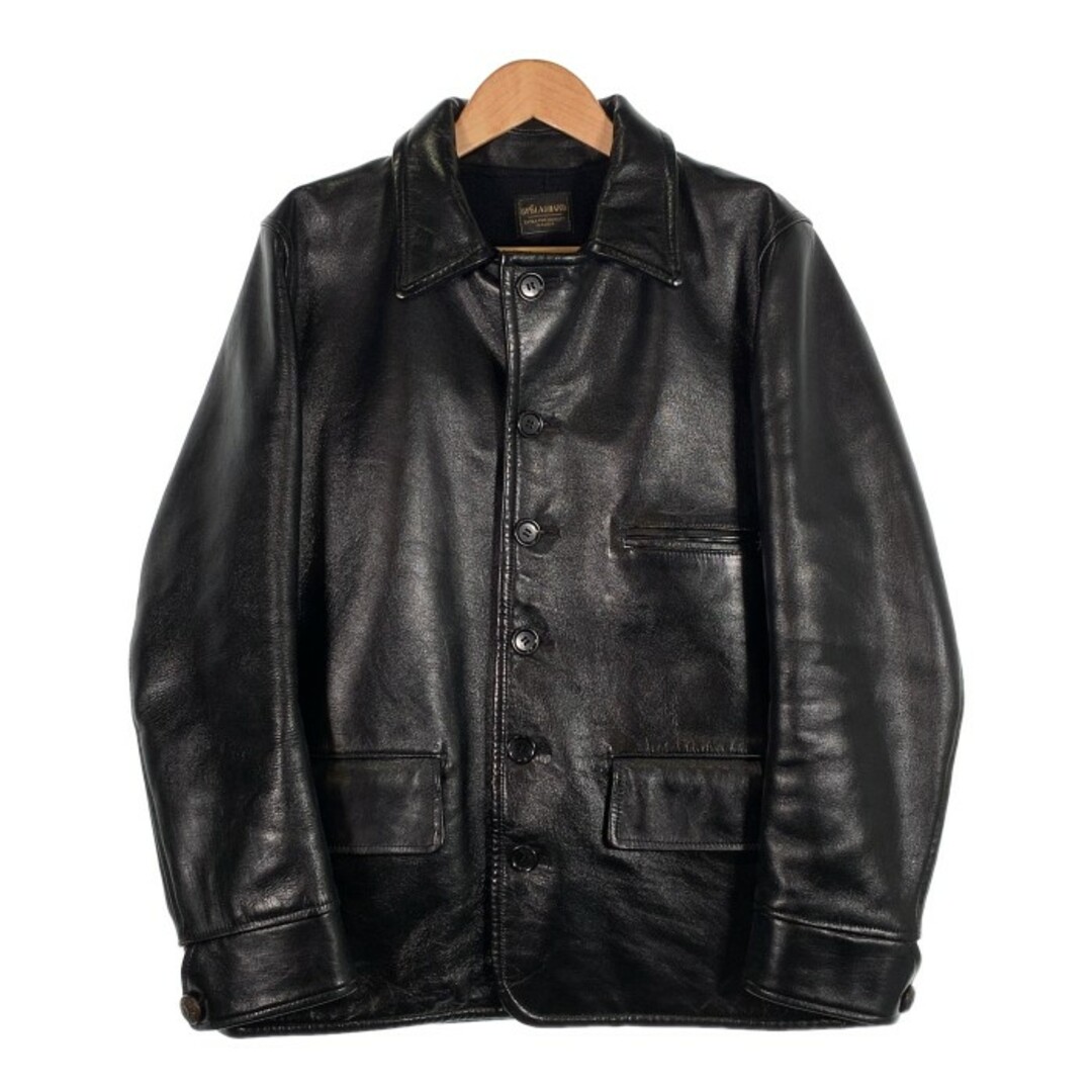 レザージャケットグラッドハンド 13AW ホースハイド カーコート ブラック Size L