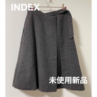 インデックス(INDEX)のINDEX インデックス★ウール混ラップ風フレアスカート (ひざ丈スカート)