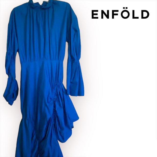 ENFOLD ニットロングワンピース　レディース　ブルー　ネイビー　38