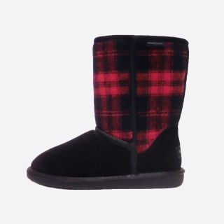 ミネトンカ(Minnetonka)の★新品★ミネトンカ★チェック柄ムートンブーツ(Black/Red/6/23cm)(ブーツ)