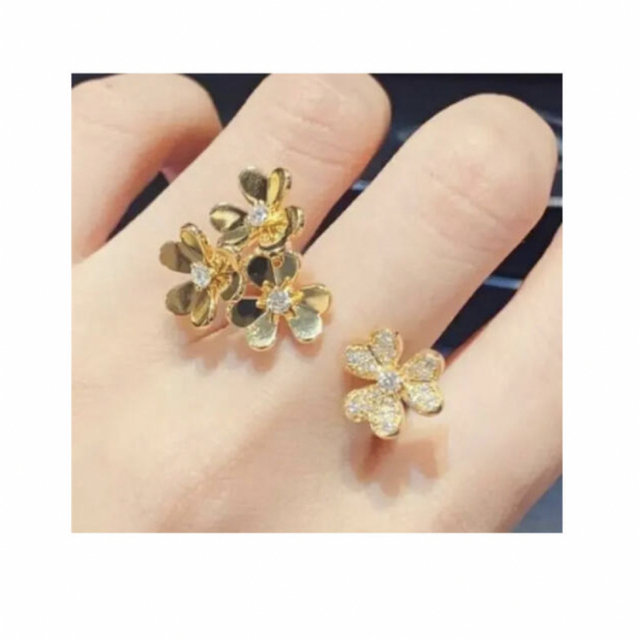 お花　リング　フラワー　ゴールド　インスタ人気❣️ レディースのアクセサリー(リング(指輪))の商品写真